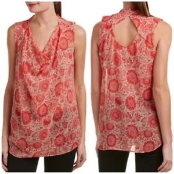 Cabi Vita Sleeveless Pink Tan Sheer Top Size Medium - Picture 3 of 10